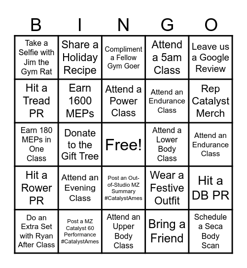 12 Days of Christmas Bingo Card