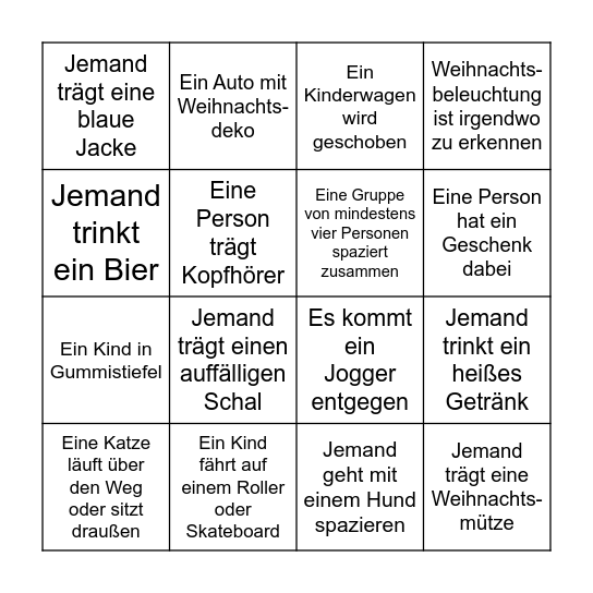 Alles zählt für nicht-cal-Personen Bingo Card