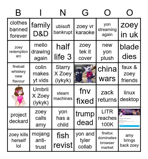 Zoey's 2025 Bingo Card
