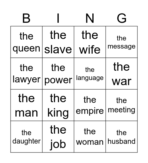 Unit 2 vocab B Bingo Card