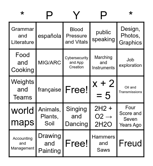 Promote Your Program Bingo Card