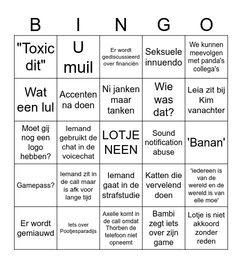 Muppets Bingo Card