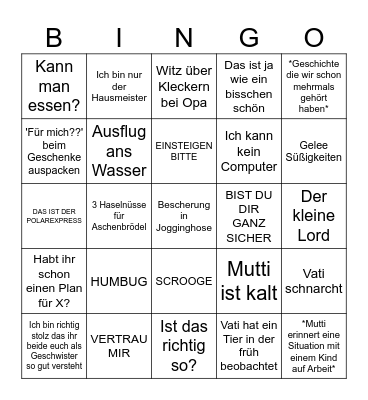 Weihnachten Schmeinisch 2024 Bingo Card