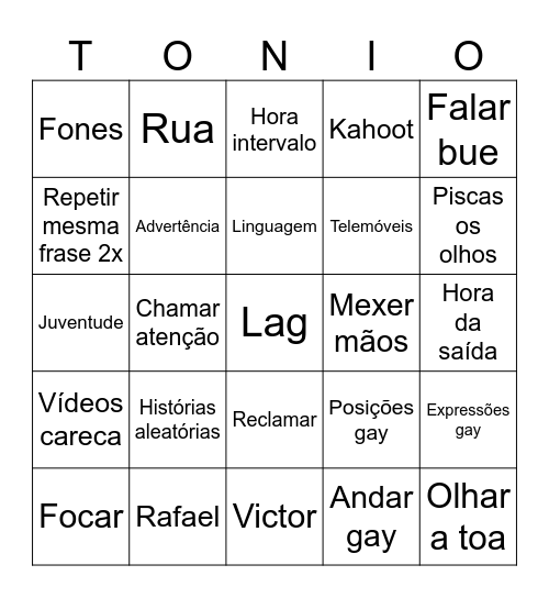 António Bingo Card