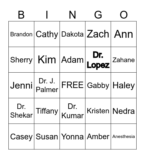 Coworker Bingo Card