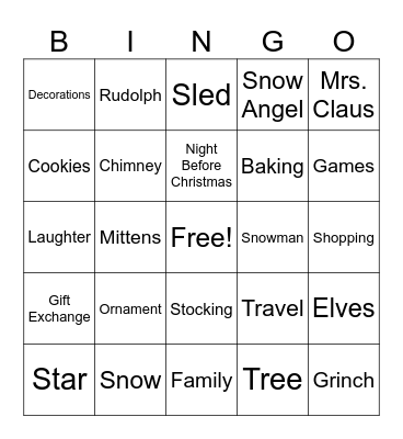 Christmas BINGO Card