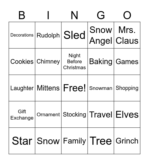 Christmas BINGO Card