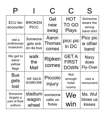 PICCOLO BINGOOOO Bingo Card