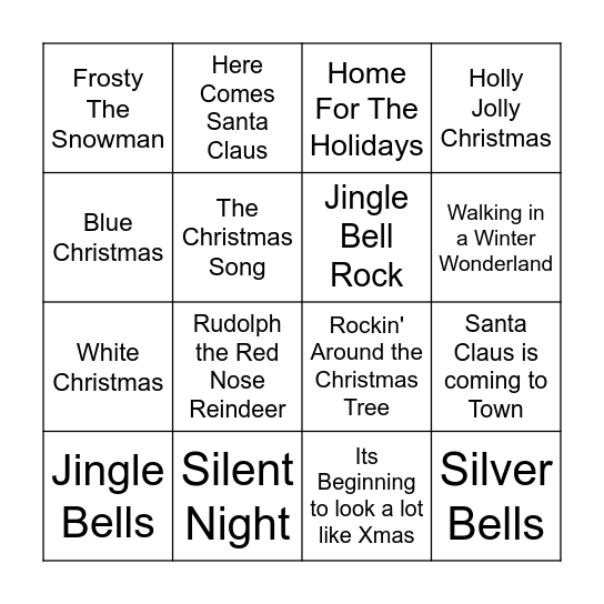 Name That Christmas Tune Bingo Card