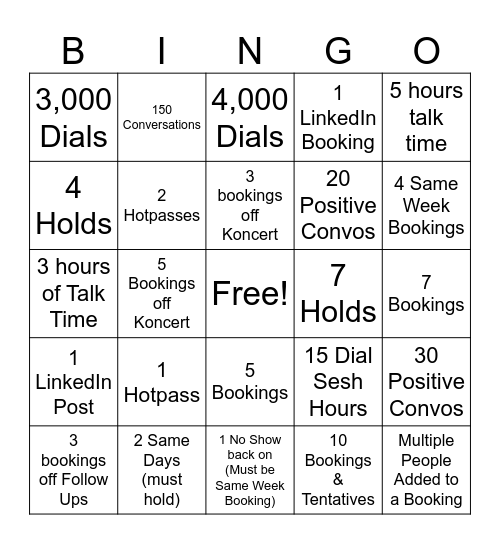 Best Seller's BINGO Card