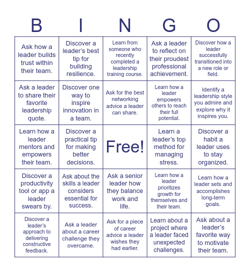 Networking BINGO Card