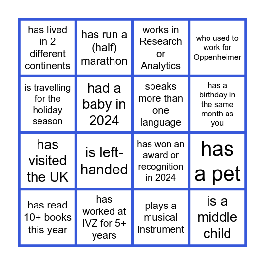 MEET SOMEONE IN THE ROOM WHO... Bingo Card