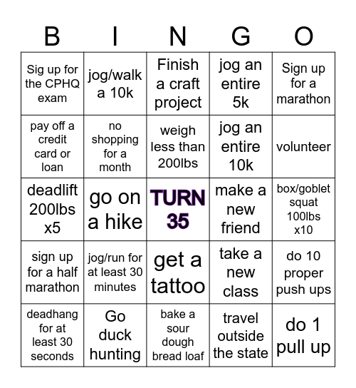 2025 Bingo Card