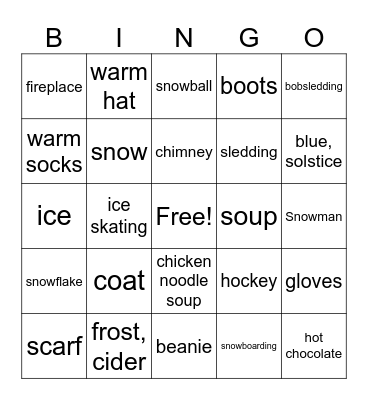 Winter Bingo Card