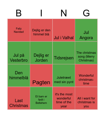 JULEBANKO Bingo Card