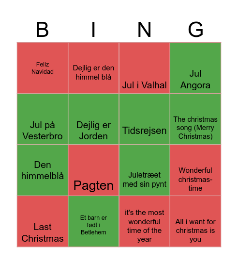 JULEBANKO Bingo Card