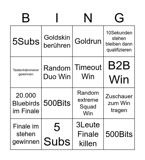 Bingo Guys Bingo Card