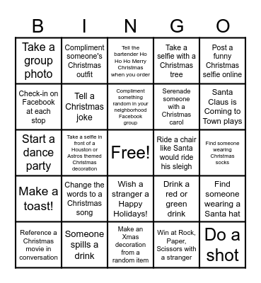 🎅 Christmas Crawl 🎅 Bingo Card