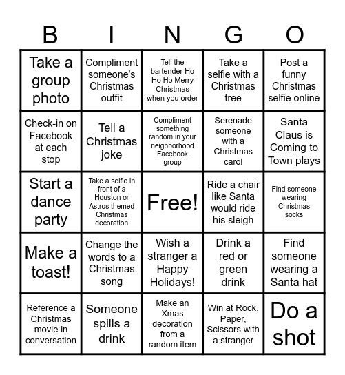 🎅 Christmas Crawl 🎅 Bingo Card