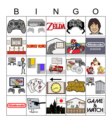Nintendo Museum Bingo Card