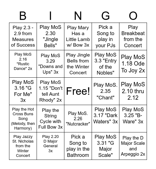 6th Grade Bingo Card Bingo Card