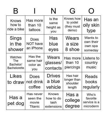 Find Someone Who… Bingo Card