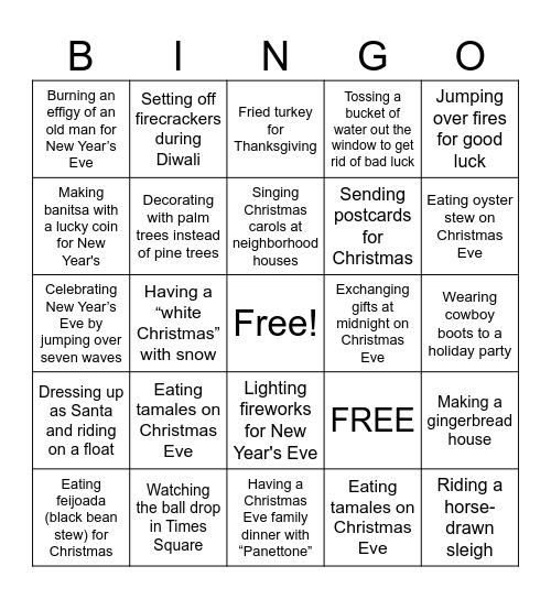 Karianne's EOY Bingo Card