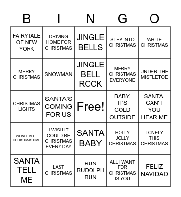 CHRISTMAS MUSIC Bingo Card