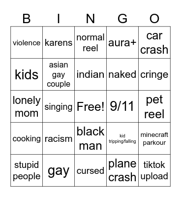 INSTAGRAM REELS BINGO! Bingo Card