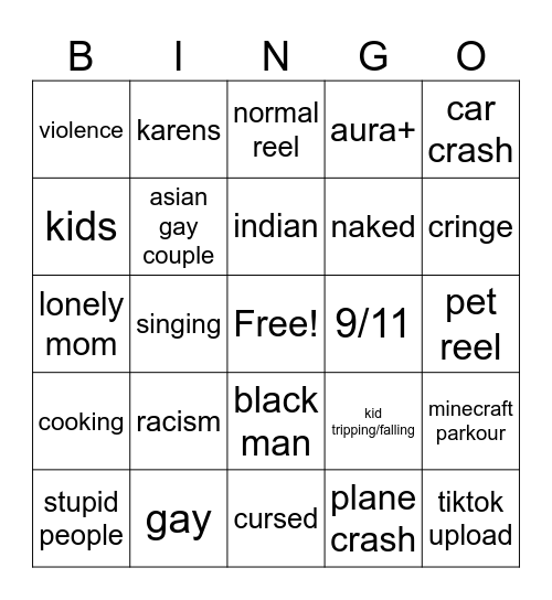 INSTAGRAM REELS BINGO! Bingo Card