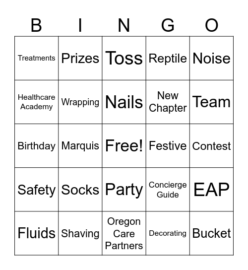 December All-Staff Bingo Card