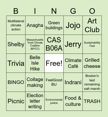 ESO Fall Semester! Bingo Card