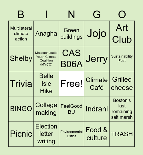 ESO Fall Semester! Bingo Card
