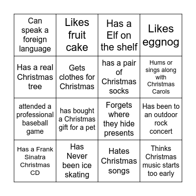 Find Someone Who......... Bingo Card