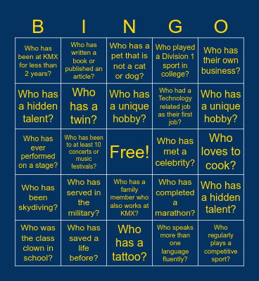 Common Ground Bingo Card