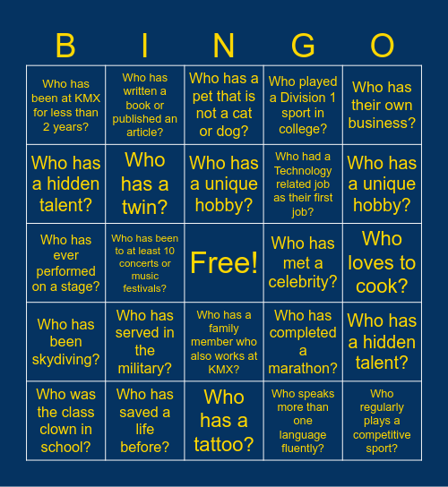 Common Ground Bingo Card