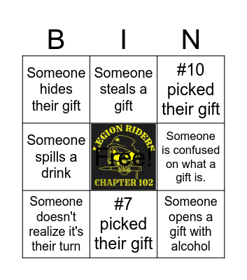 ALR 102 Yankee Swap Bingo Card
