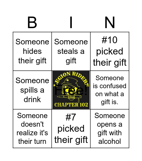 ALR 102 Yankee Swap Bingo Card