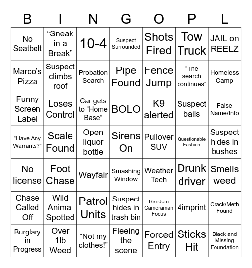 OPL Bingo 7x7 Bingo Card