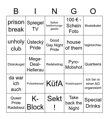 the unholy retroperspective Bingo Card