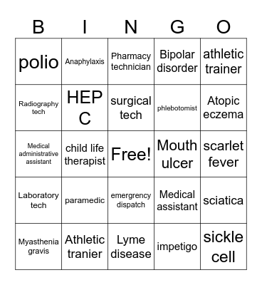 MEDICAL BINGO Card