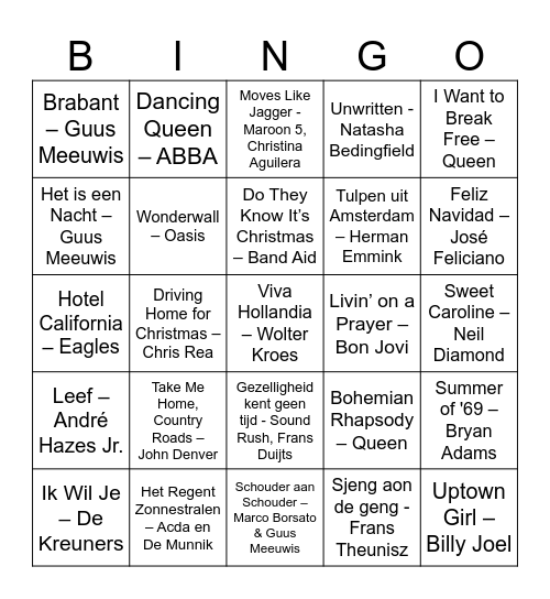 Hop, Hop, Gaas d'r op! Bingo Card
