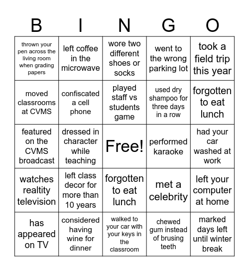 CVMS Bingo Card