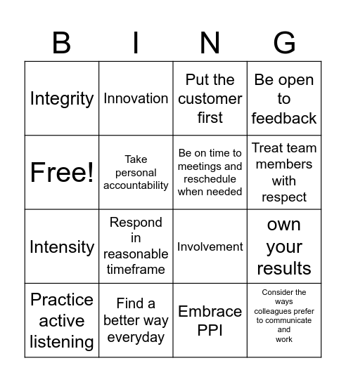 CTM Competencies Bingo Card