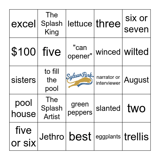 The Splash Artist and The Art of the Splash Bingo Card