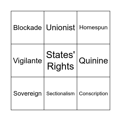 Chapter 16 Texas History Bingo Card