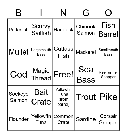 Fisch Bingo Card