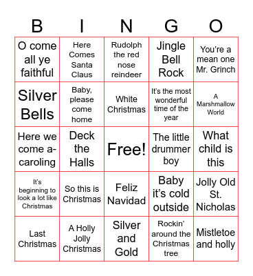 Christmas Bingo Card
