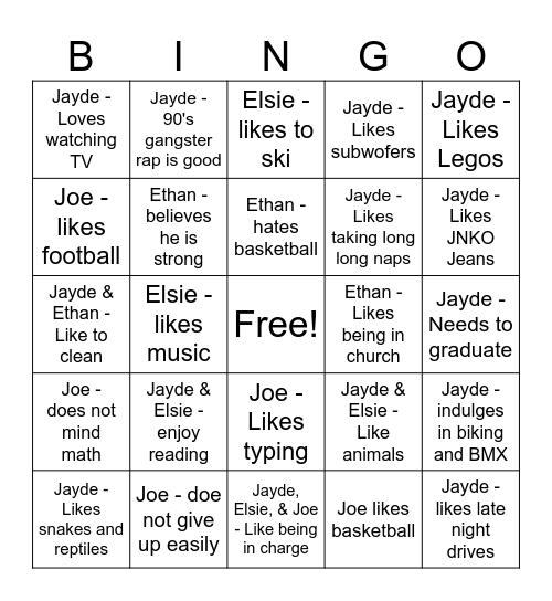 Personal Brand Bingo Card