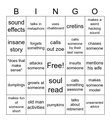 Latorre Bingo Card